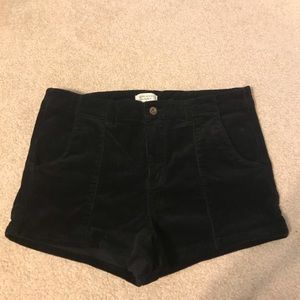 High waisted cordaroy shorts